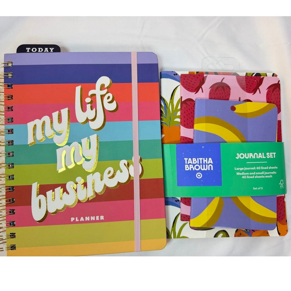 NEVER USED Tabitha Brown for Target Planner and 3 pc Journal Set